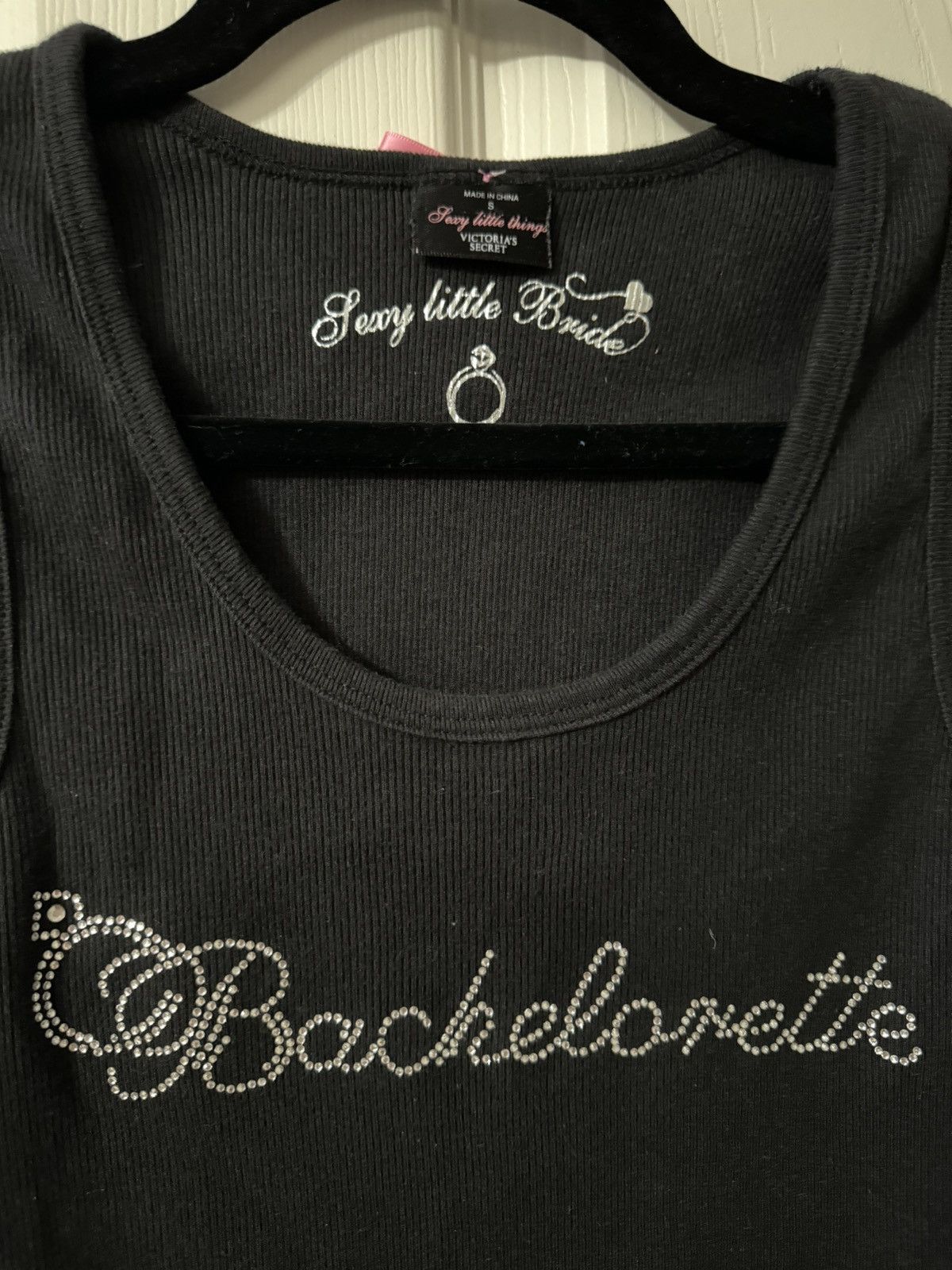 Victoria's Secret Victoria’s Secret Bachelorette Black Bedazzled Tank Top S Size S / US 4 / IT 40 - 2 Thumbnail