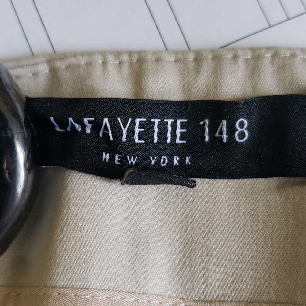 Designer CT700 Lafayette 148 Ladies Cropped Zipped Pant Beige 12 Size 34" / US 12 / IT 48 - 6 Thumbnail