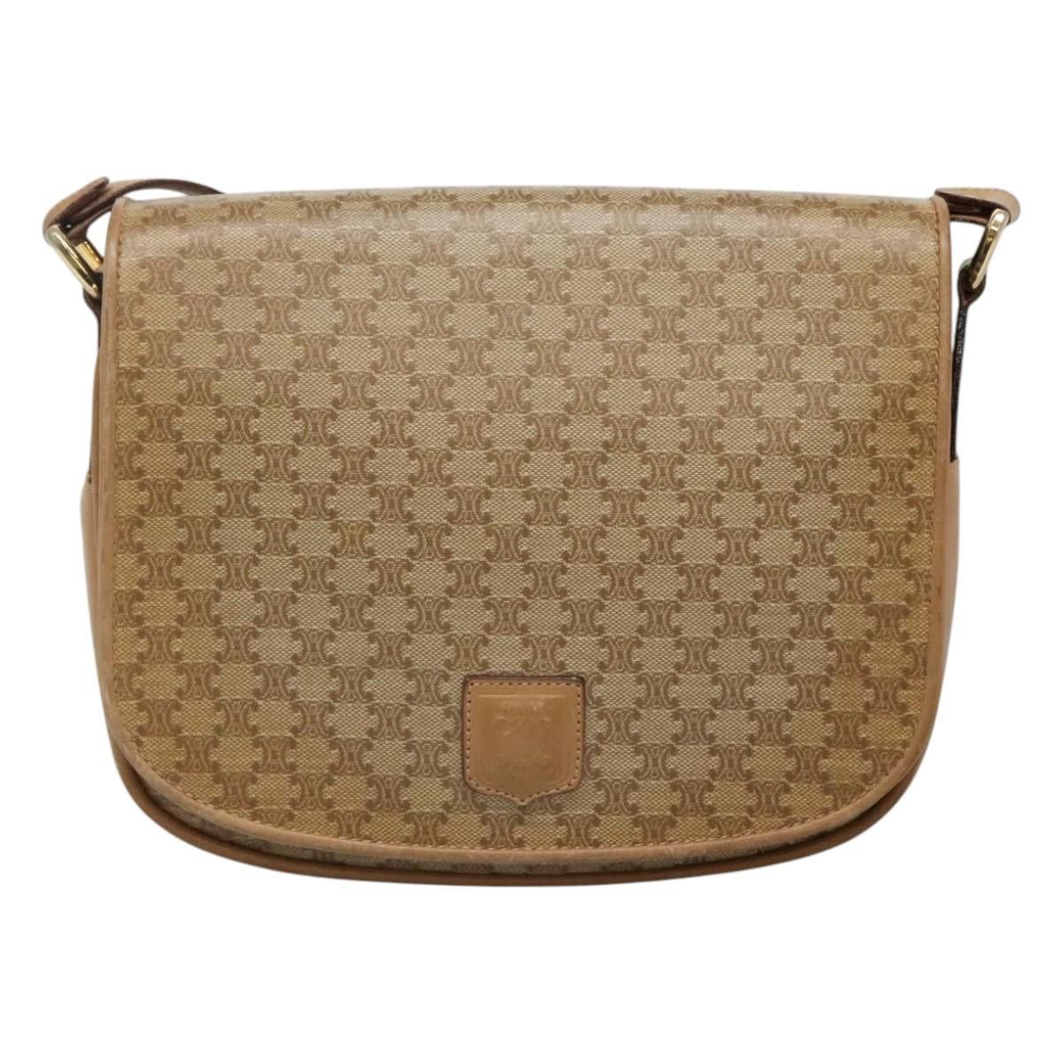 Celine CELINE Macadam Canvas Shoulder Bag Beige Size ONE SIZE - 2 Thumbnail