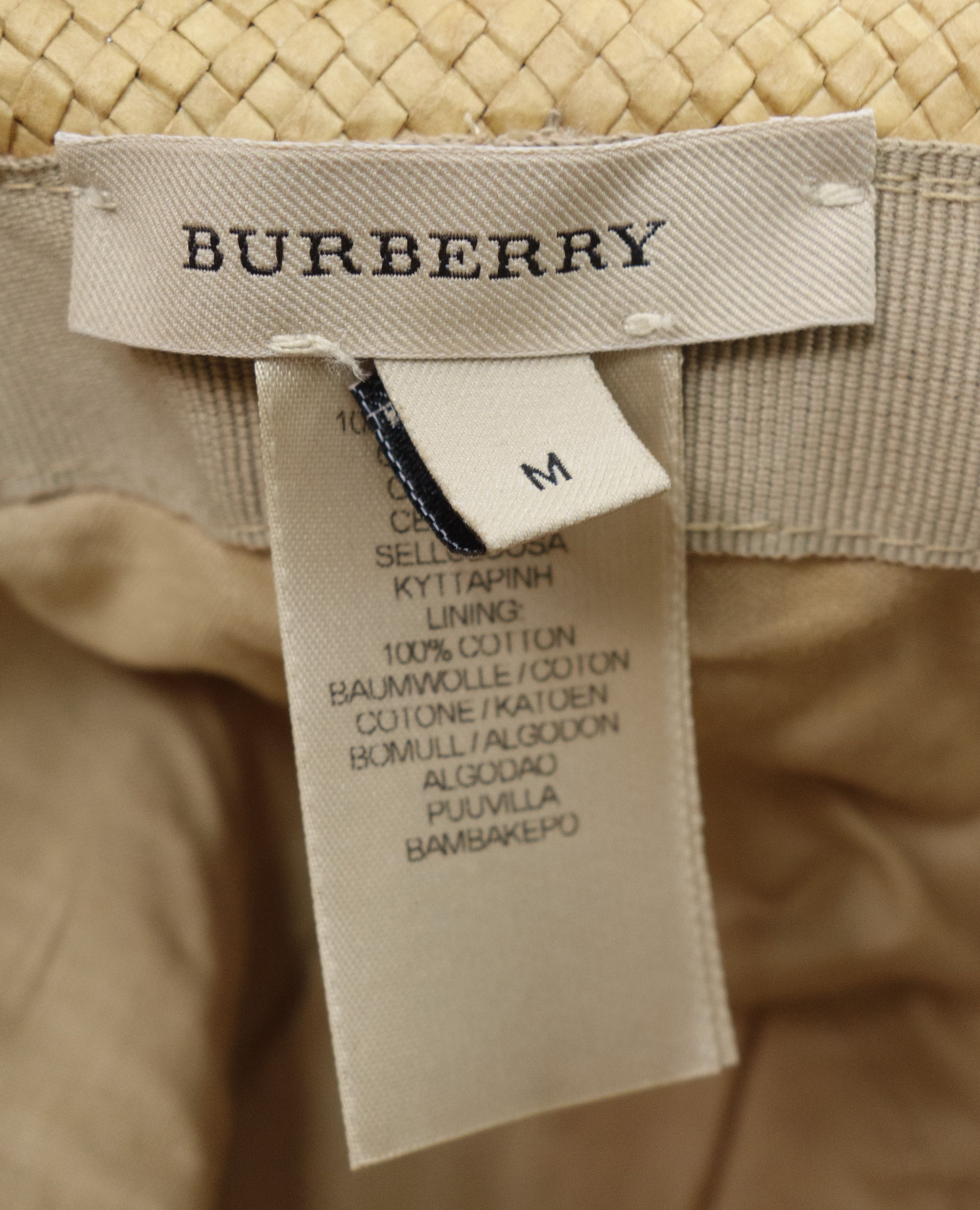 Burberry Straw Leather Band Cellulosa Bucket Hat Size ONE SIZE - 7 Thumbnail