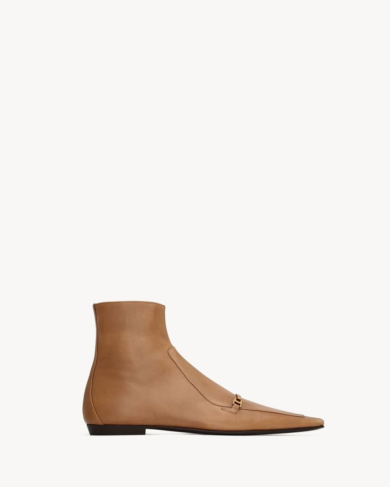Saint Laurent Paris o1s1wg110126 800641 Milton Boots in Smooth Leather in Camel Size US 11 / EU 44 - 1 Thumbnail