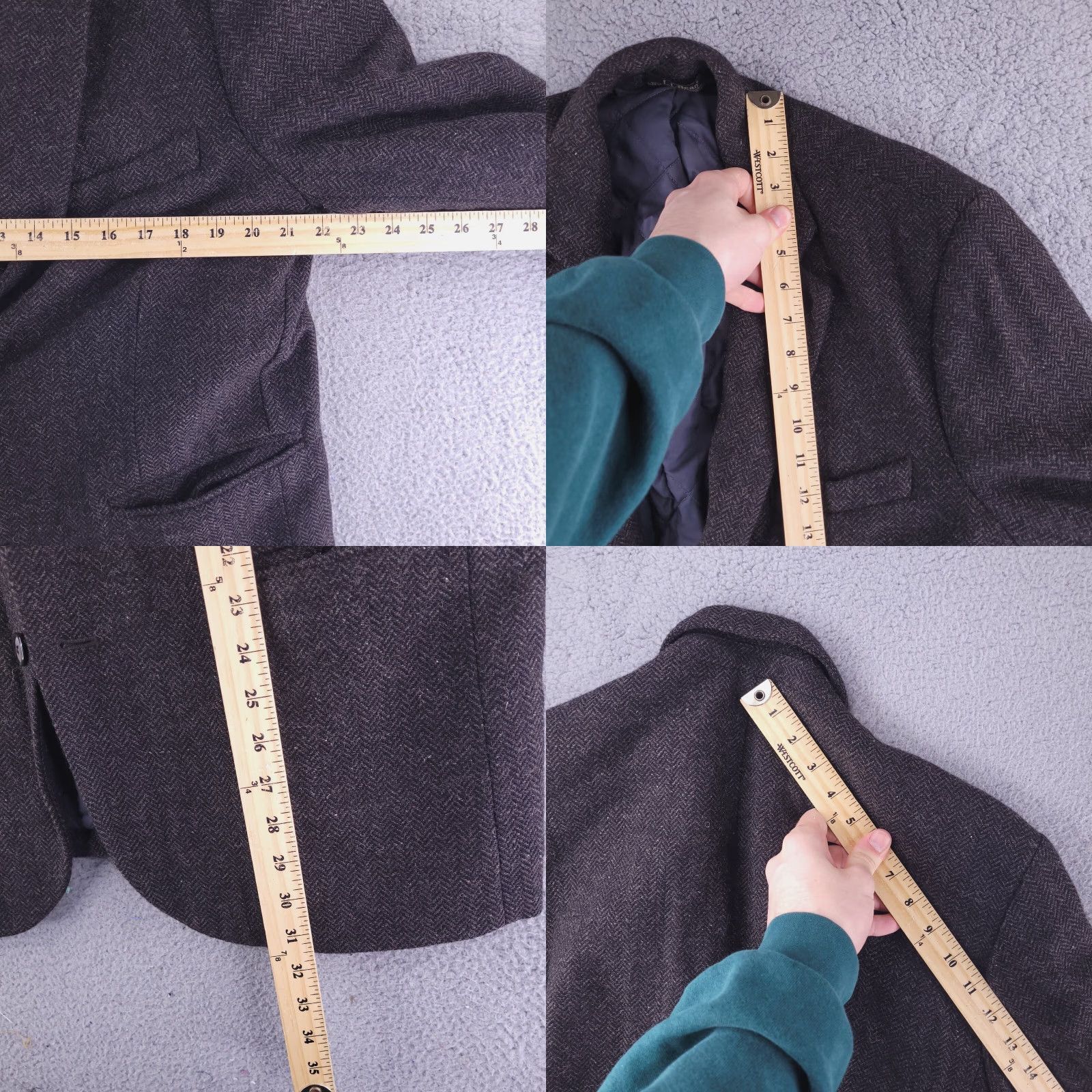 Vintage VINTAGE LL Bean Mens Jacket Gray Shetland Wool Primaloft Quilt Lined Insulated Coat 42R Size US XS / EU 42 / 0 - 8 Thumbnail