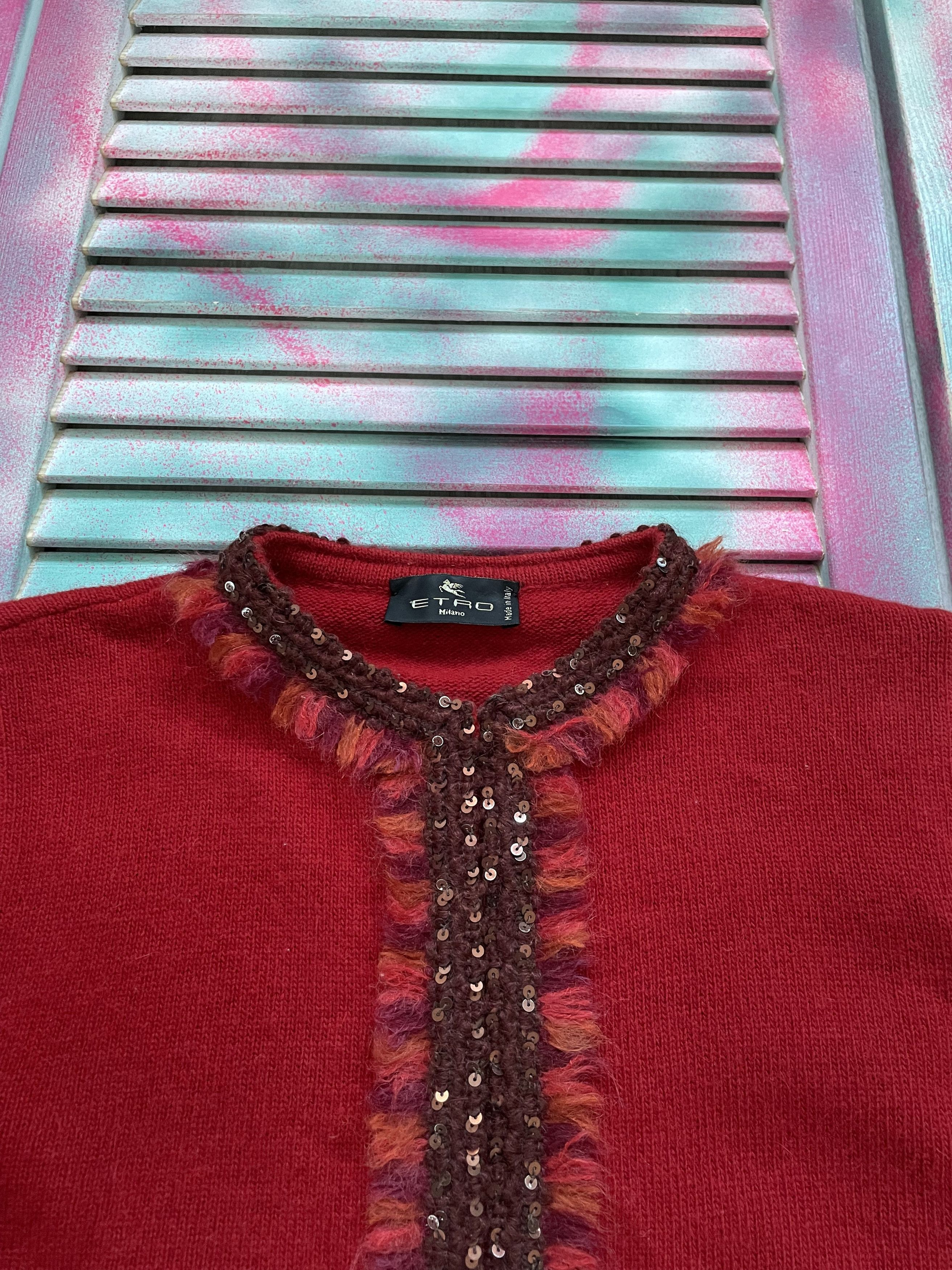 Etro Rare Etro Cashmere Designer Cardigan Retro Style Size S / US 4 / IT 40 - 2 Thumbnail