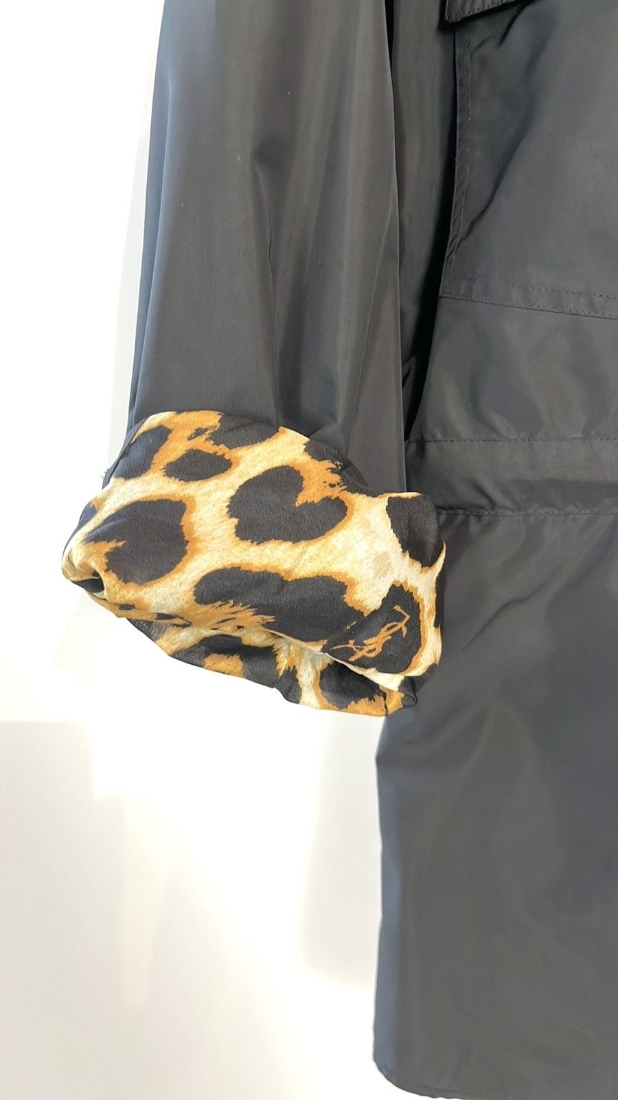 Yves Saint Laurent Yves Saint Laurent Black Leopard-Trim Zip Shirt Jacket Size S / US 4 / IT 40 - 7 Thumbnail