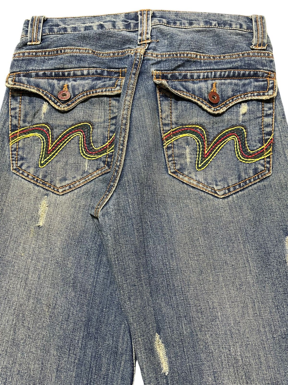 If Six Was Nine Vintage Japan Nylaus Faded Wash Distressed Spiral Wide Leg Size US 30 / EU 46 - 6 Thumbnail