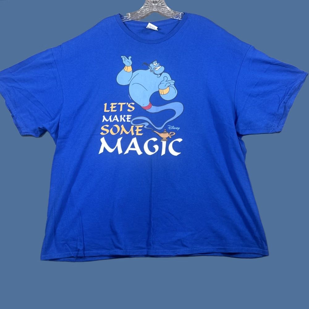 Disney VINTAGE Disney Aladdin T Shirt Mens 3XL Blue Delta Pro Weight 90's Crew Neck VTG Size US XXL / EU 58 / 5 - 1 Thumbnail