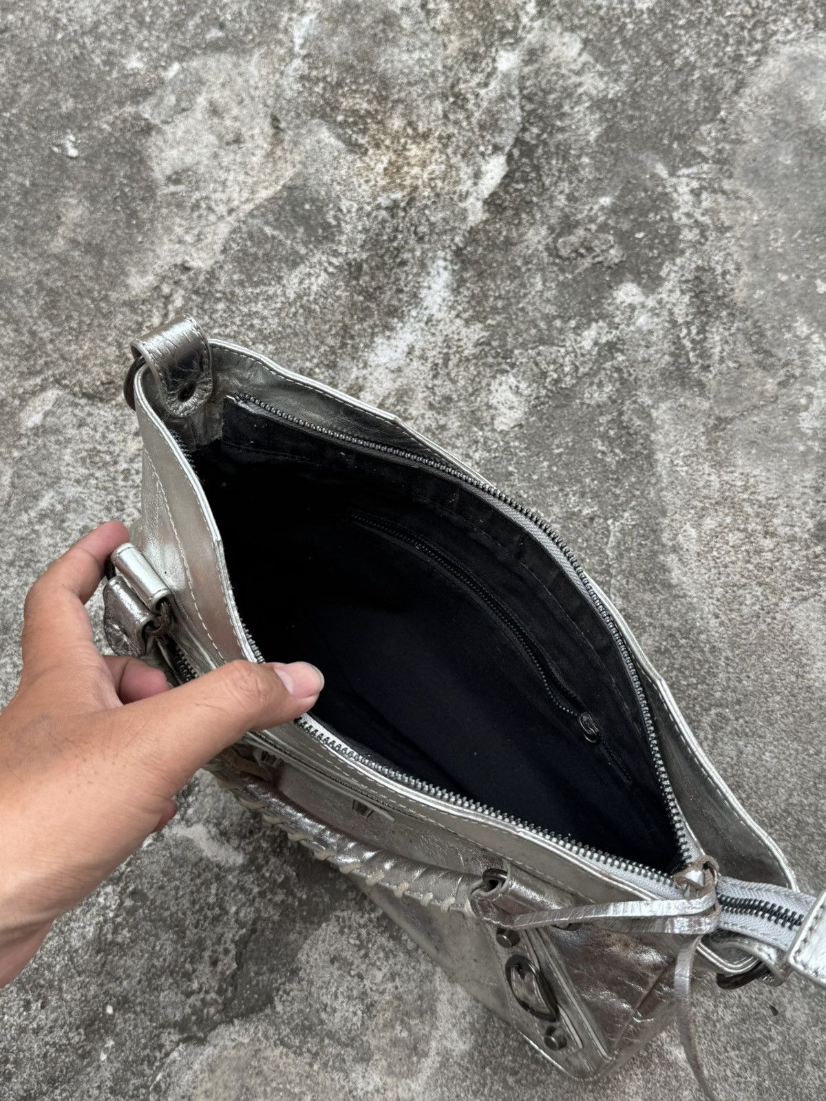 Vintage Leather Silver Bags City Size ONE SIZE - 7 Thumbnail