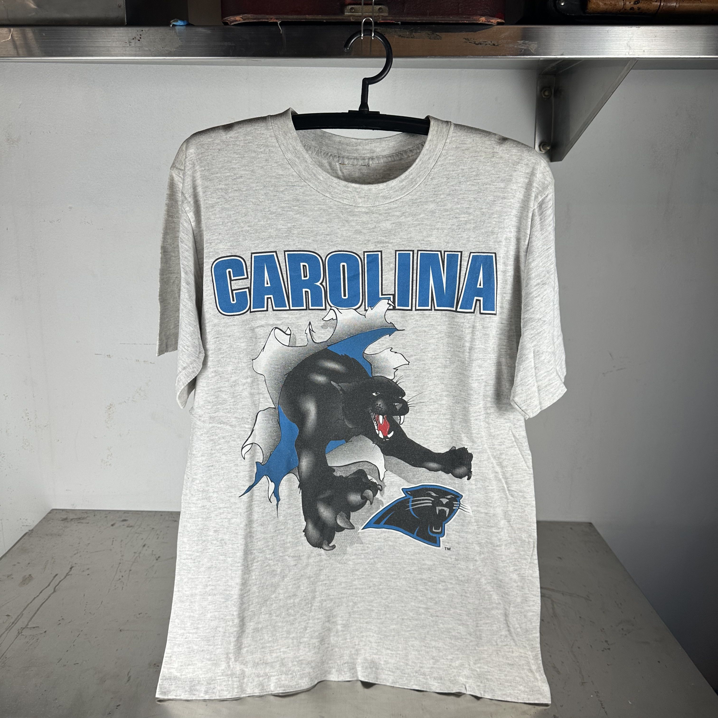 Vintage 1993 Carolina Panthers Breakthrough NFL Double Sided T-shirt Size US L / EU 52-54 / 3 - 1 Thumbnail