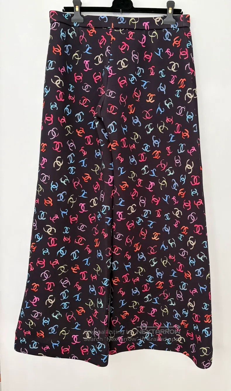 Chanel Chanel Spring and summer CC logo wide-leg trousers Size 26" / US 2 / IT 38 - 2 Thumbnail