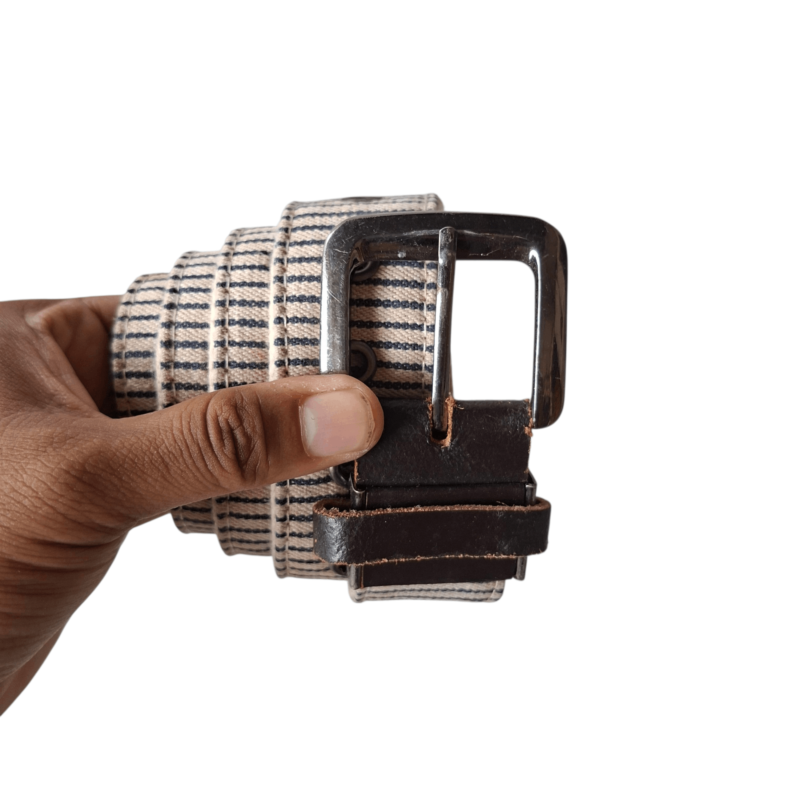 Porter 💥 HT.works union made stripes hole ring canvas belt Size ONE SIZE - 2 Thumbnail