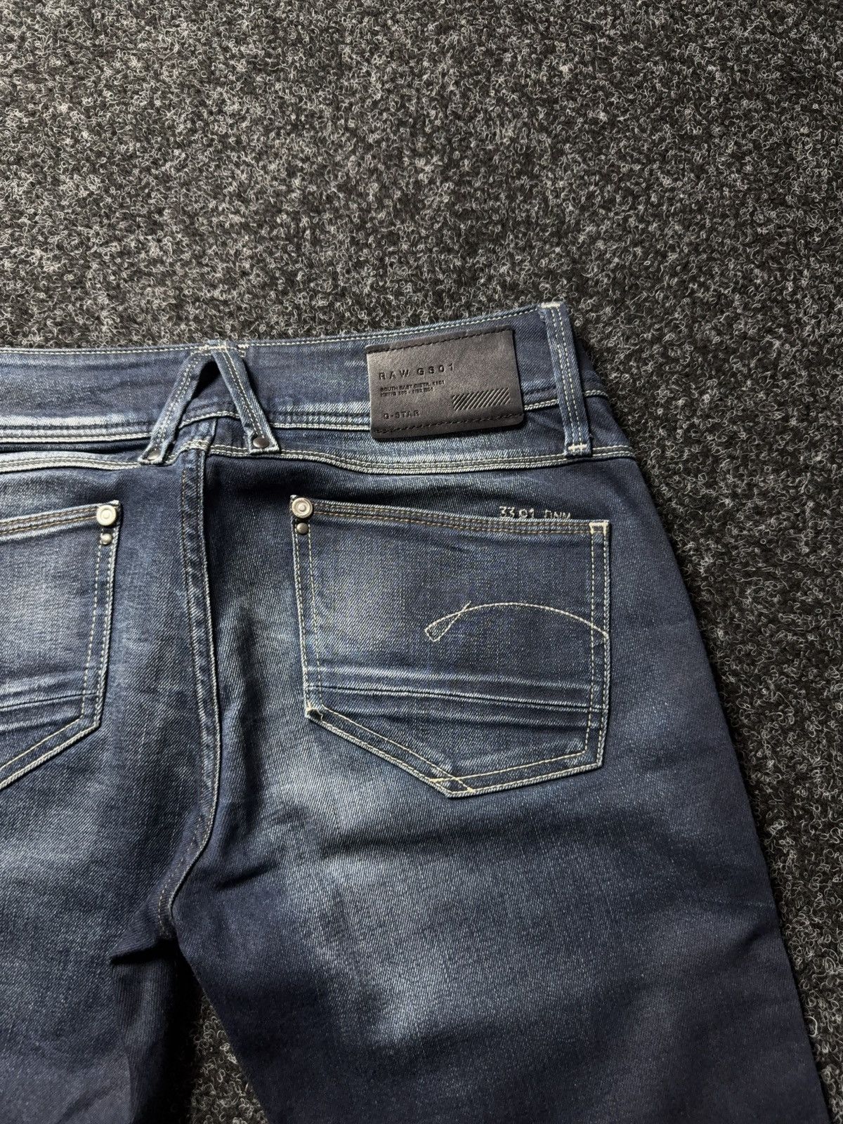 G-Star 00s G-Star RAW 3301 Punk Rock Dark Wash Slim Straight Jeans Size 30" / US 8 / IT 44 - 16 Thumbnail
