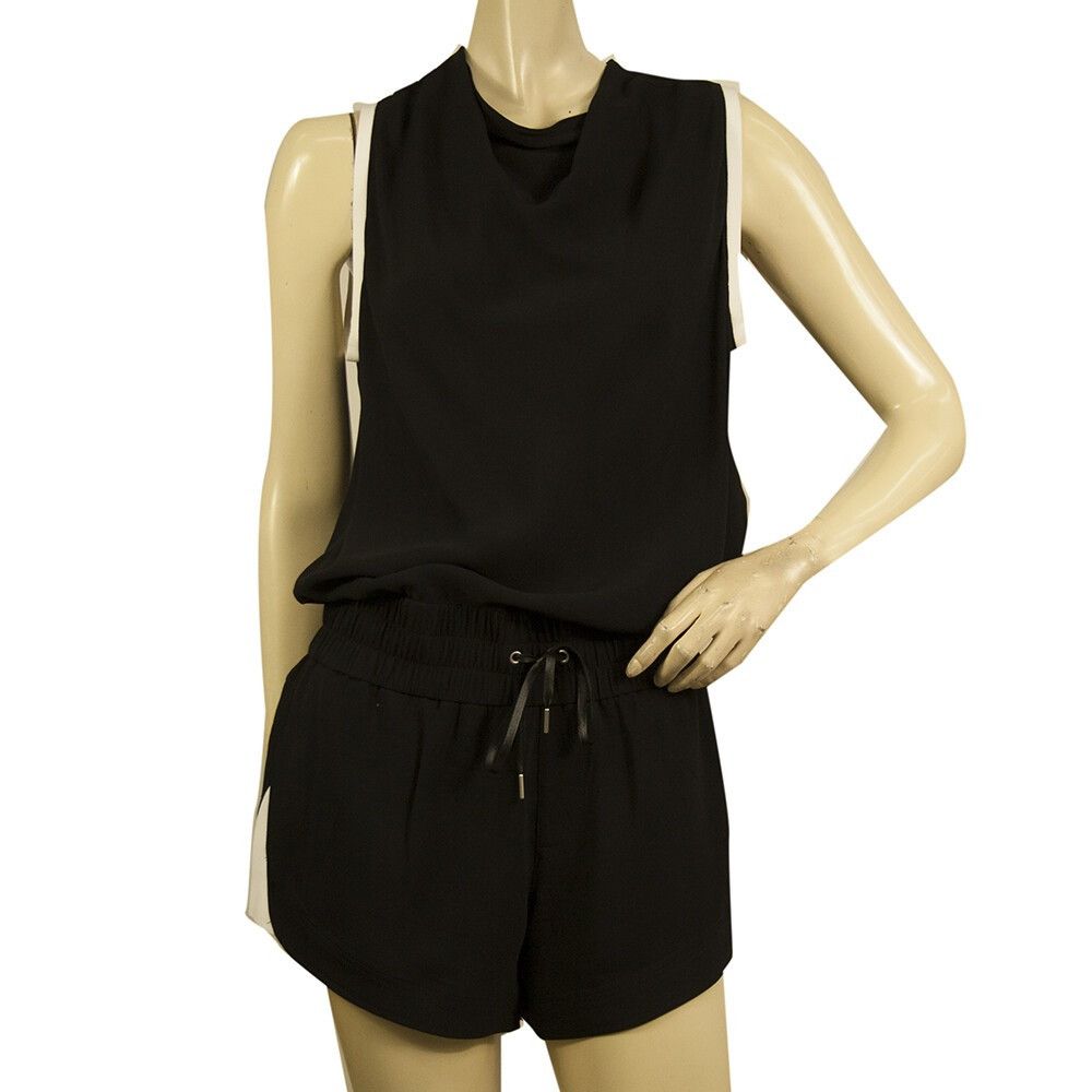 Helmut Lang Helmut Lang Black White Trim Torsion Sleeveless Romper Plays Size 24" / US 00 / IT 34 - 1 Thumbnail