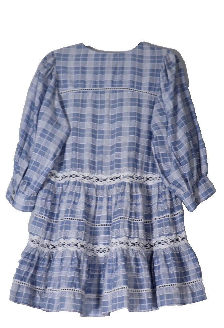 Free People Free People Women XS Blue Out of Time Tunic Blouse Plaid Top Size XS / US 0-2 / IT 36-38 - 7 Thumbnail