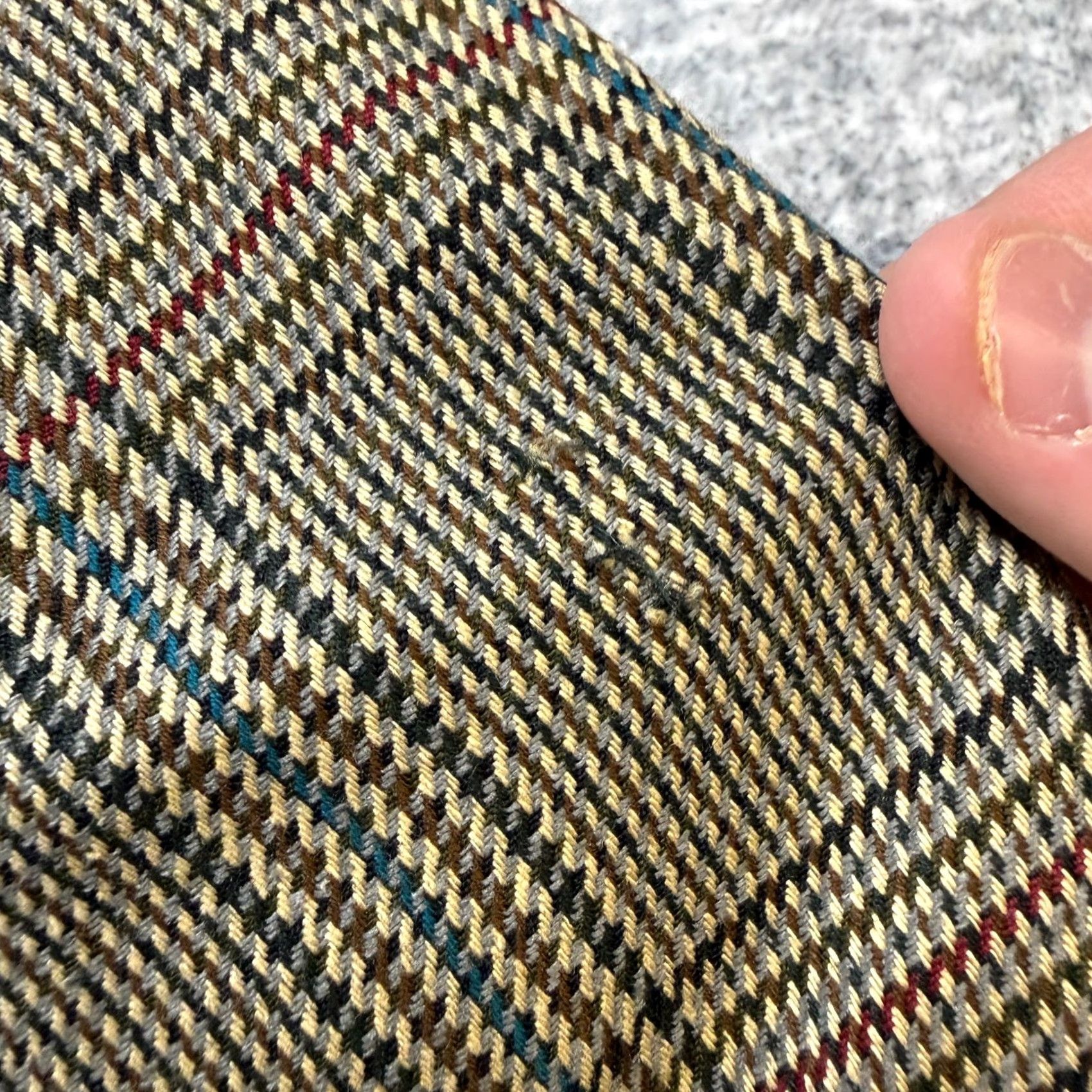 Nordstrom Nordstrom Blazer Jacket Mens 50L Brown Glen Plaid Silk Single-Breasted 2-Button Notch Lapel Ivy Old Money Style Size 50R - 5 Thumbnail
