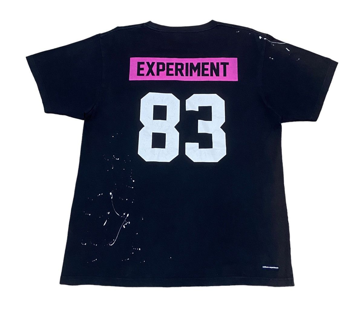 image of Sophnet Uniform Experiment x Vintage Uniform Experiment Big Logo Painting T-Shirt 2000S in Black (S