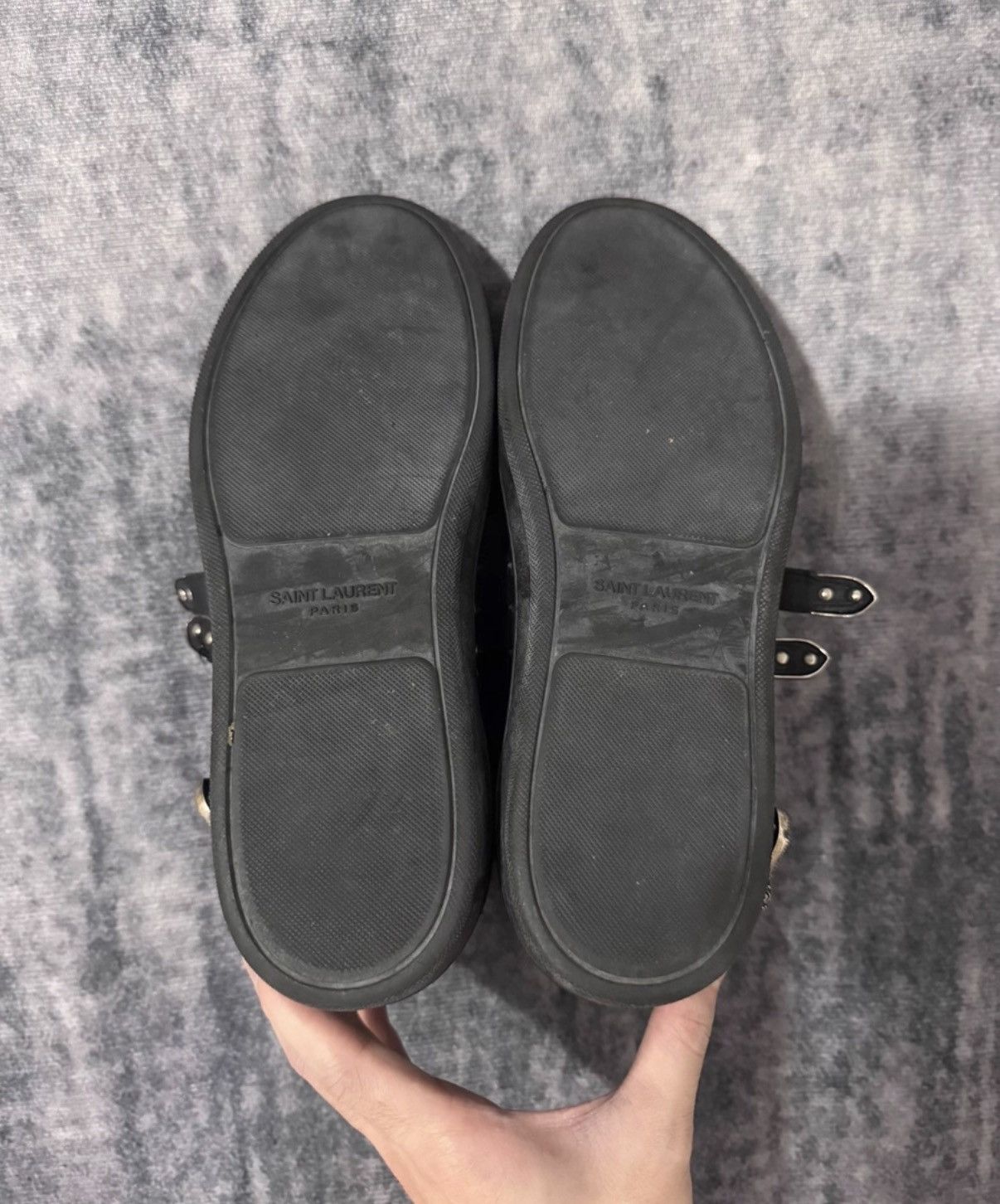 Saint Laurent Paris Saint Laurent "Black Knight" Studded Strap Brogue Sneakers Size US 7 / EU 40 - 6 Thumbnail