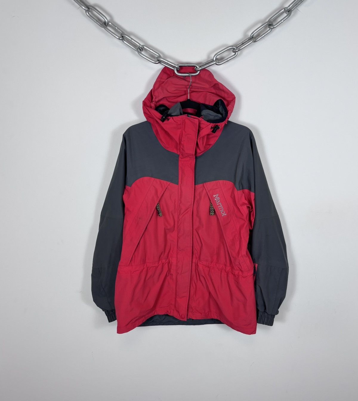 Marmot Marmot Gore-Tex Vintage Women’s Red/Grey Hooded Jacket Size L / US 10 / IT 46 - 1 Thumbnail