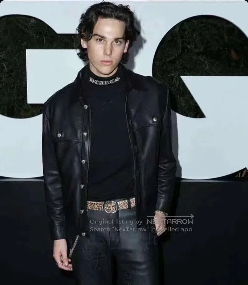 Chrome Hearts CHROME HEARTS Size XL Cross-stitch leather high-necked cash Size US XL / EU 56 / 4 - 8 Thumbnail