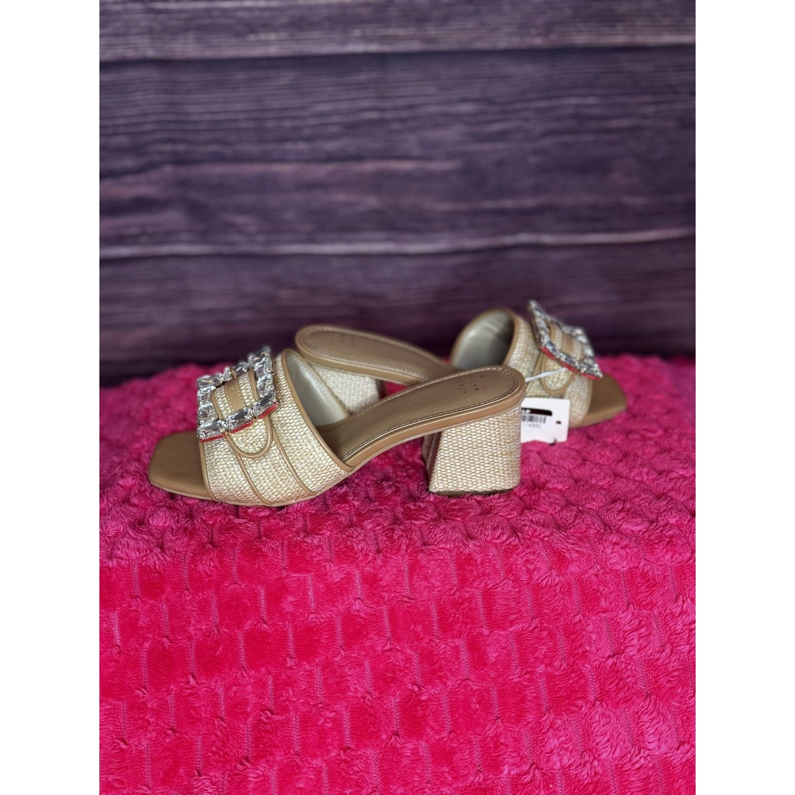 Target Basics A New Day Size 7.5 Kathleen Raffia Buckle Block Heels Size US 7.5 / IT 37.5 - 4 Thumbnail