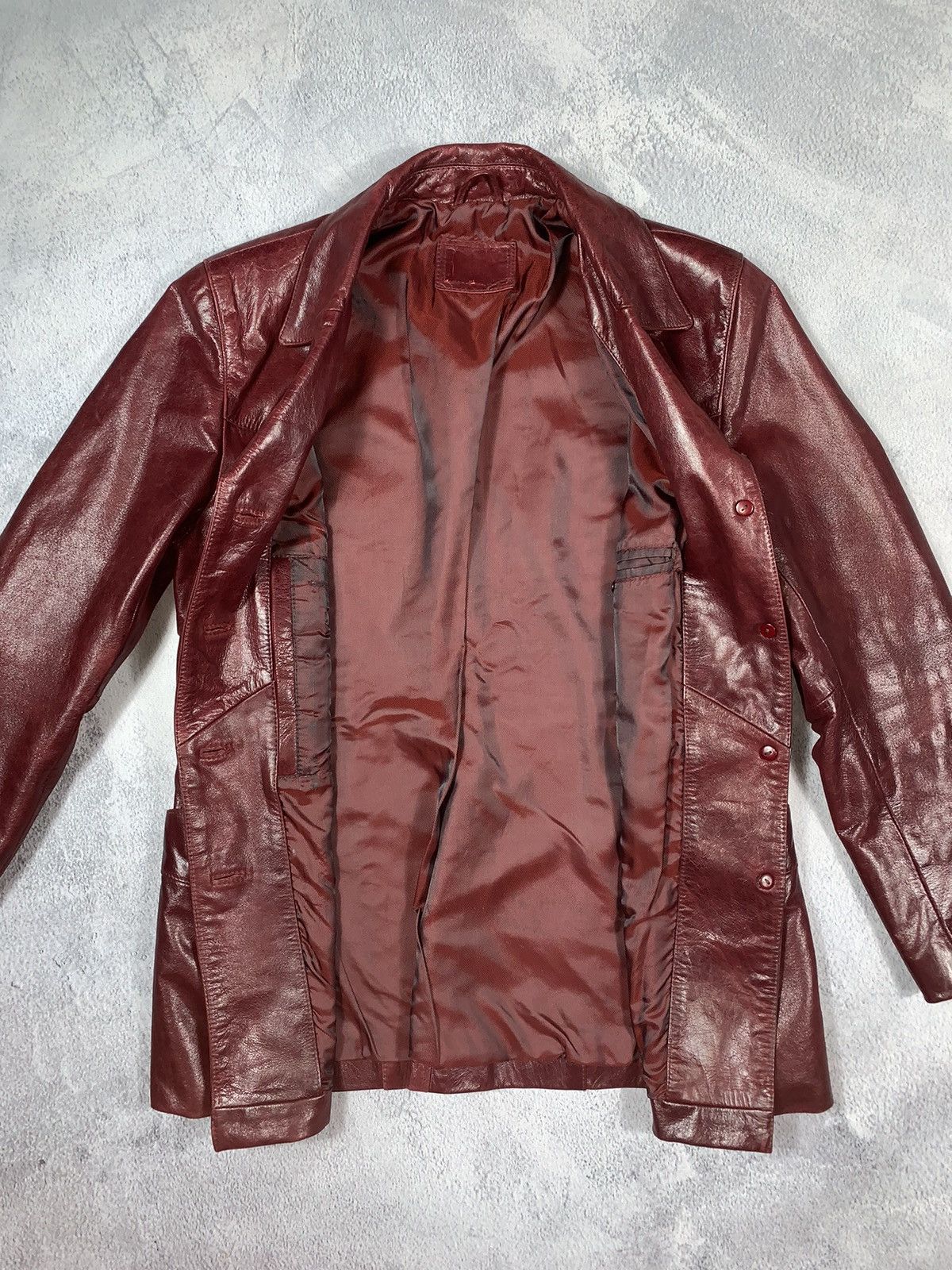 Leather × Vintage Vintage 90s Opium Elongated Leather blazer Jacket size M Size M / US 6-8 / IT 42-44 - 6 Thumbnail