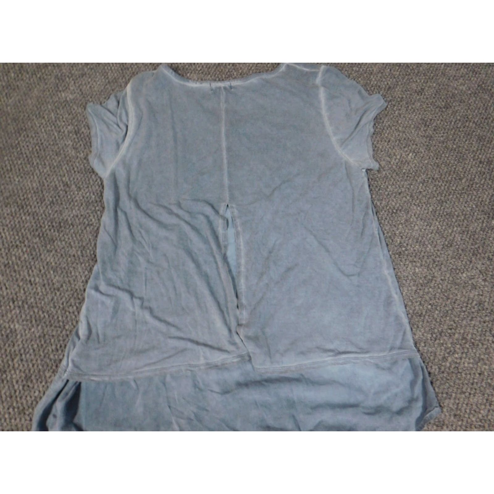 Vintage Crosby Womens Blouse L Blue Crew Neck Short Sleeve Pullover Cotton Blend Stretch Casual Everyday Women Size L / US 10 / IT 46 - 7 Thumbnail