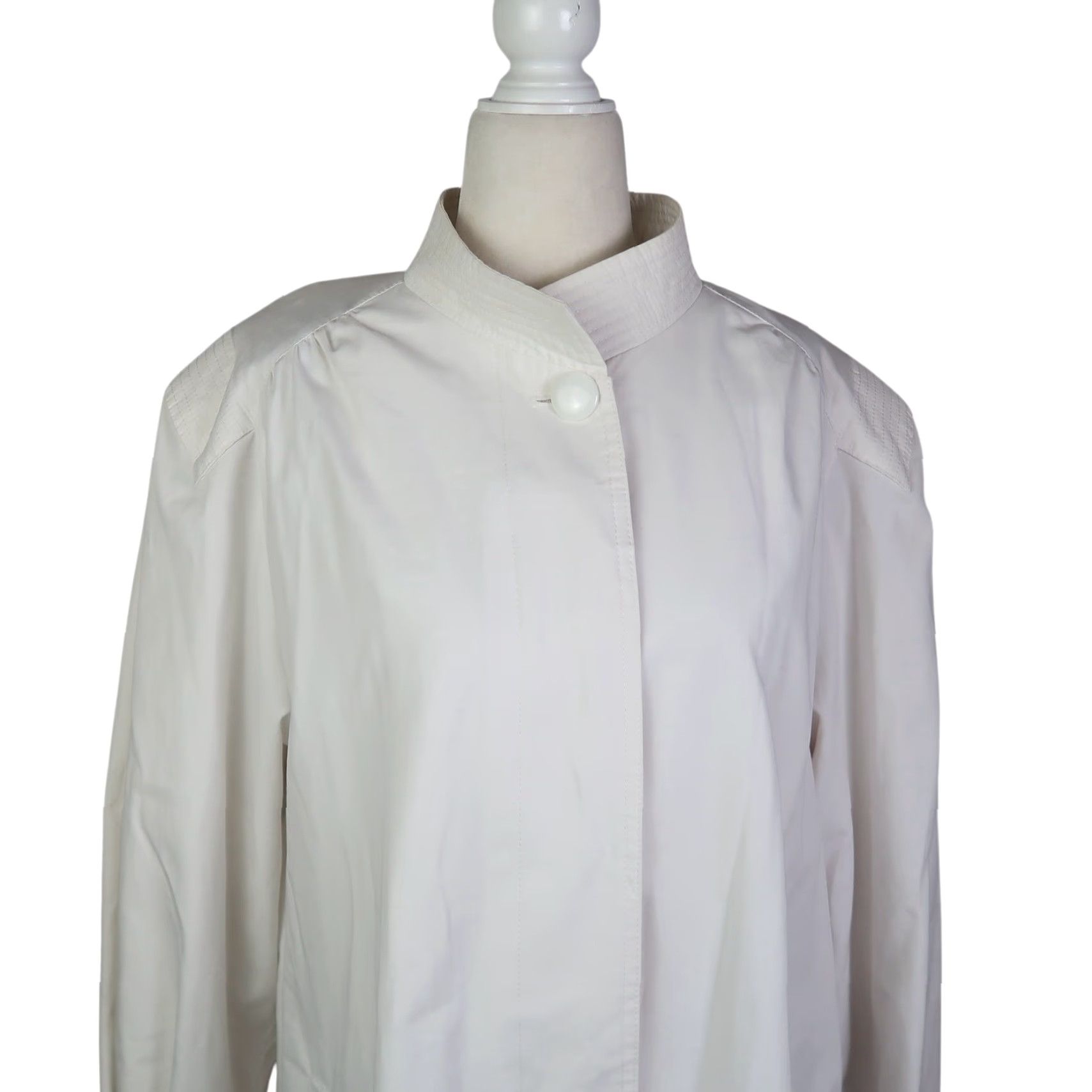 Vintage VINTAGE Fleet Street White Button Front Jacket 16 Plus Women Cotton Basic Jacket Mid-Length Long Sleeve 90s Spring Casual Solid 80s 90s Mens Girls Size XXL / US 16-18 / IT 52-54 - 2 Thumbnail