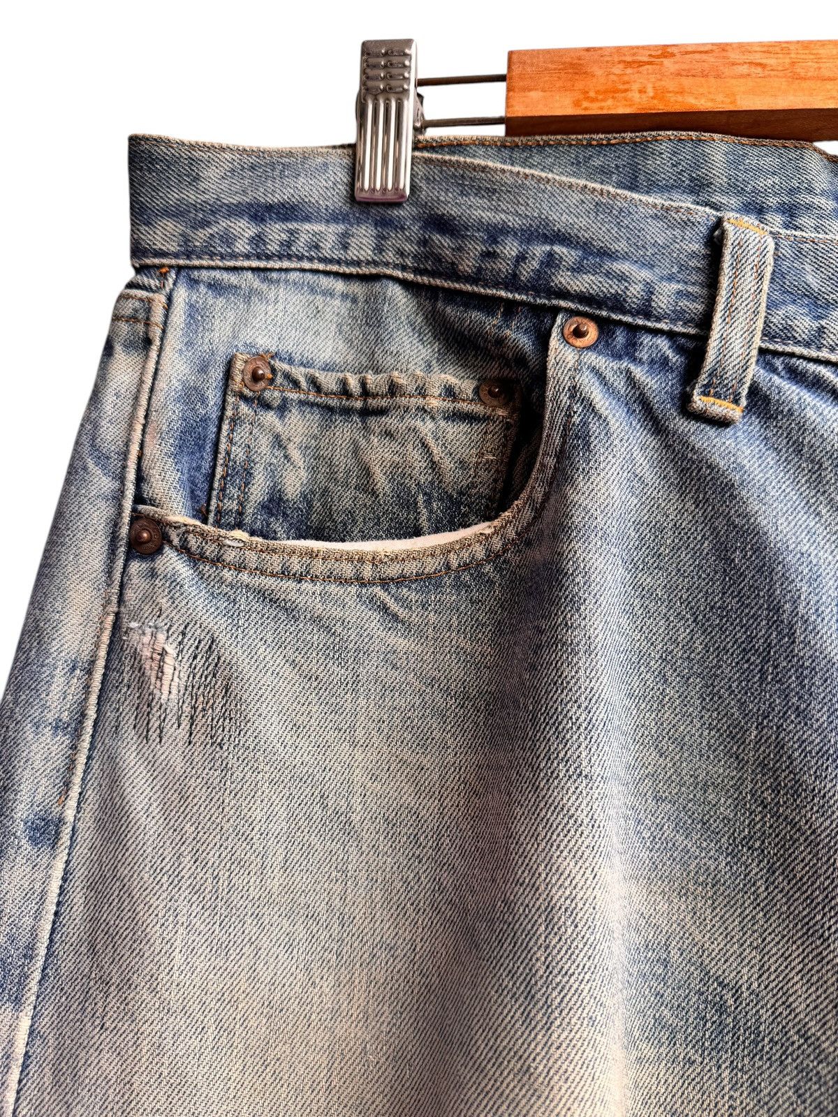 Levi's Vintage Distressed Levis 501 Selvedge Top button 6 Size US 36 / EU 52 - 9 Thumbnail