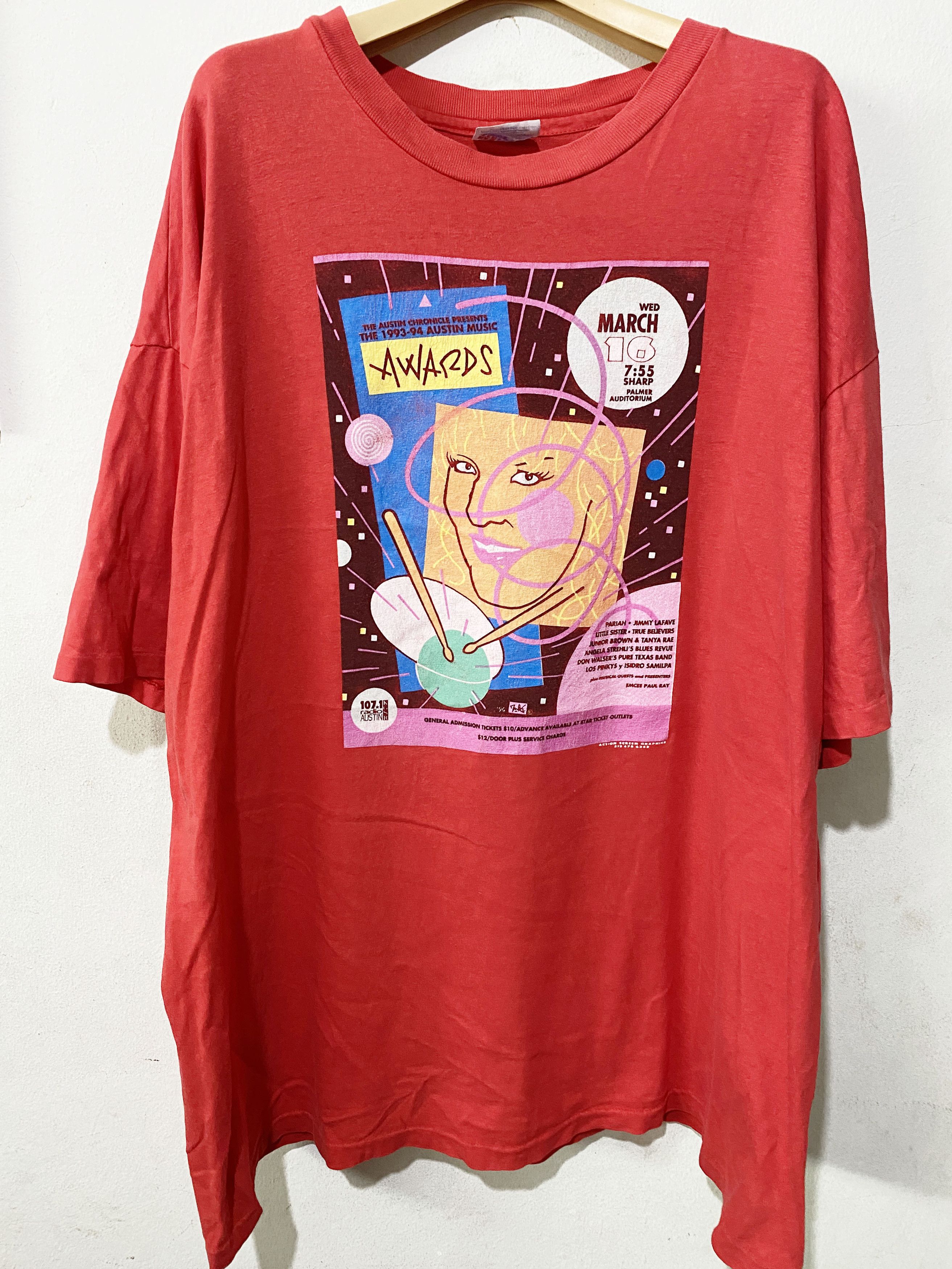 Band Tees × Vintage Vintage 1993 Austin Music Awards Guy Juke Poster Tee Shirt Size US XXL / EU 58 / 5 - 1 Thumbnail