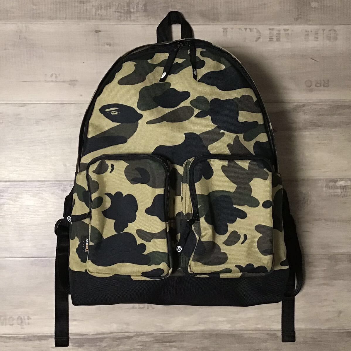 BAPE× Cordura Backpack 1st camo yellow a bathing ape Bag