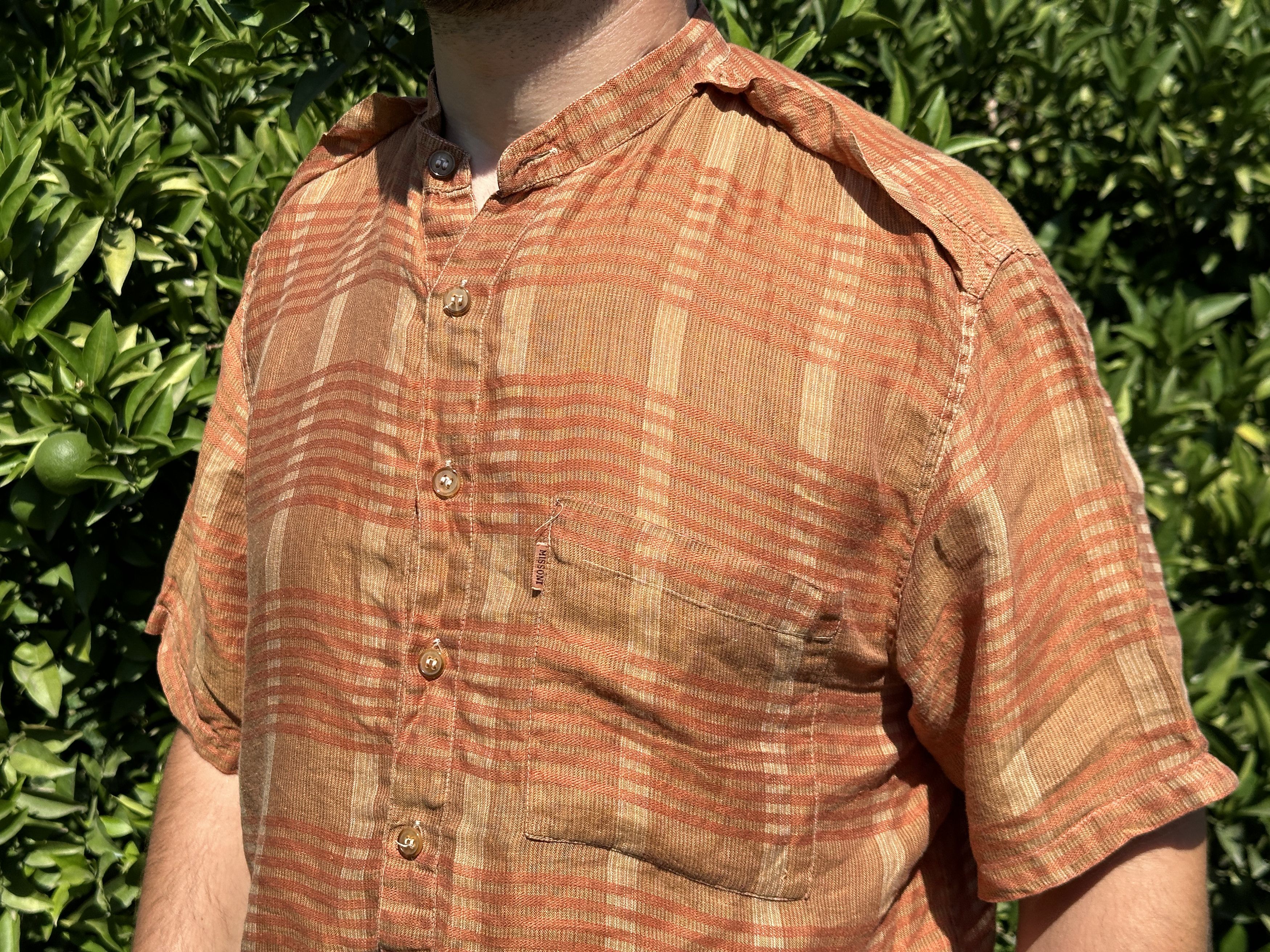 Missoni Missoni Uomo Check CasualDress Shirt Flax Linen Retro Size L Size US L / EU 52-54 / 3 - 4 Thumbnail