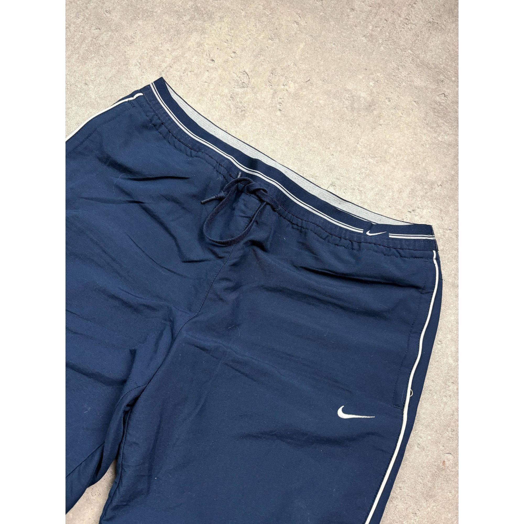 Nike Vintage Nike Track Pants Navy Blue Baggy Trousers Drawstring Size US 32 / EU 48 - 2 Thumbnail