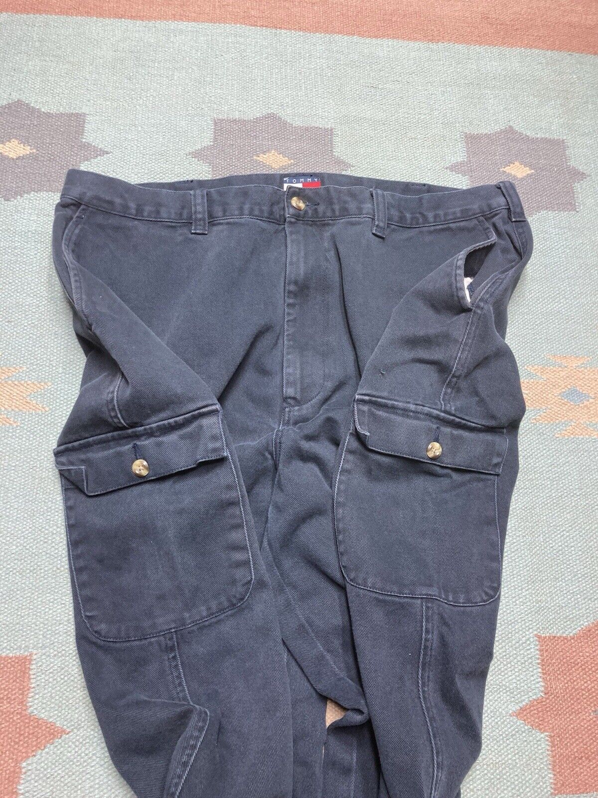 Tommy Hilfiger × Vintage VTG y2k baggy jeans cargo pants Tommy Hilfiger skater 38x31 Size US 38 / EU 54 - 6 Thumbnail