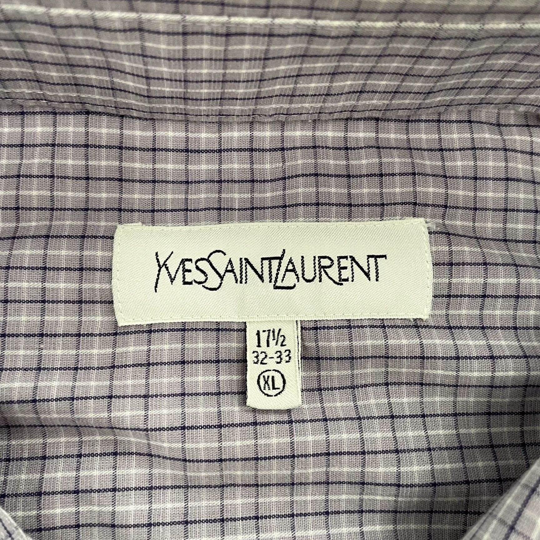 Yves Saint Laurent YSL Saint Laurent Shirt Adult XL Purple Button-Up Long Sleeve Mens French Cuff Casual Formal Business Check Blue Size US XL / EU 56 / 4 - 5 Thumbnail