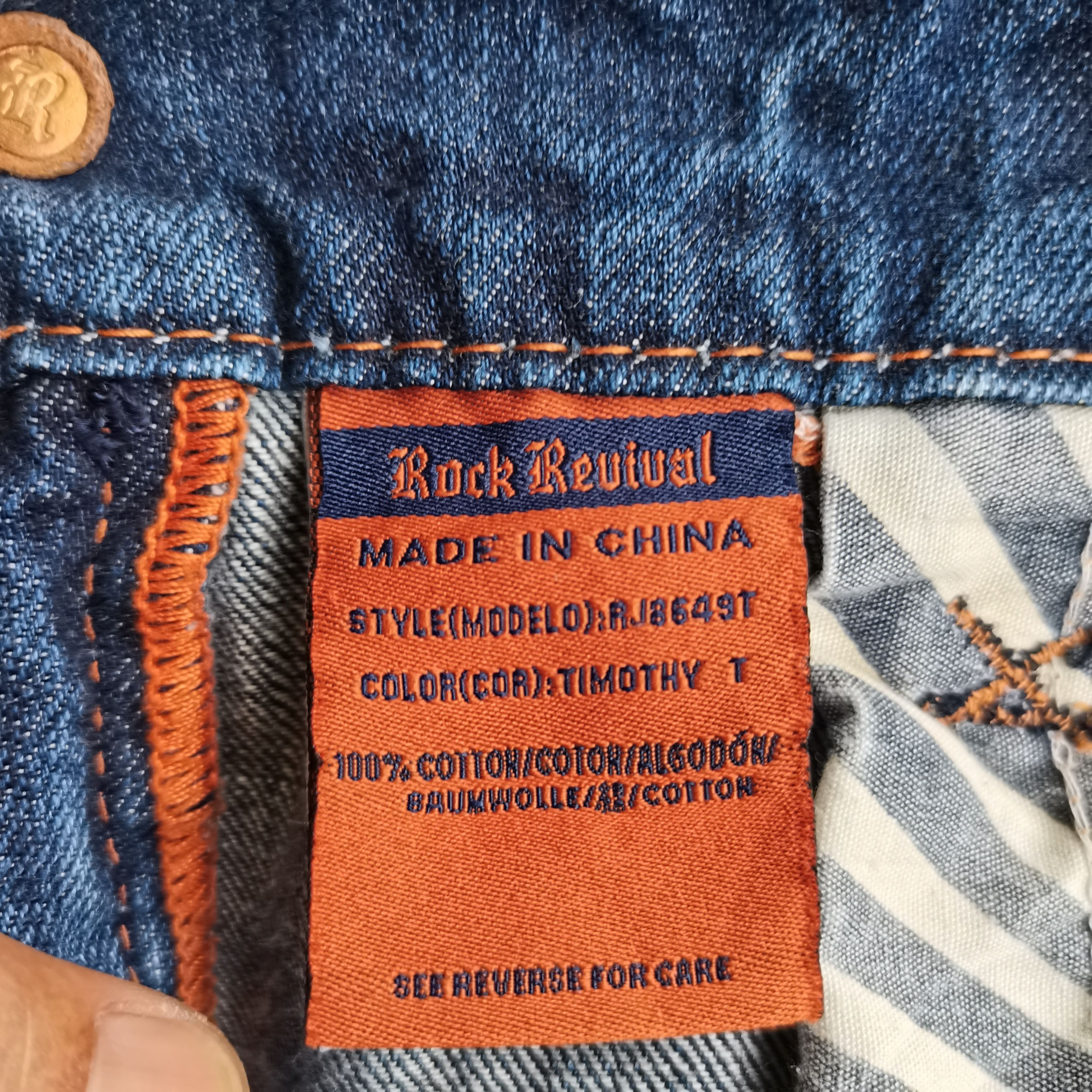 Rock Revival Vintage ROCK REVIVAL Timothy Straight Cyberpunk Skater Jeans Size US 33 - 11 Thumbnail
