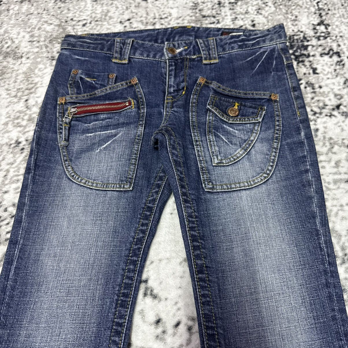 Japanese Brand Dear Heart Japan Bush Pocket Low Rise Flared Jeans Size 28" / US 6 / IT 42 - 3 Thumbnail