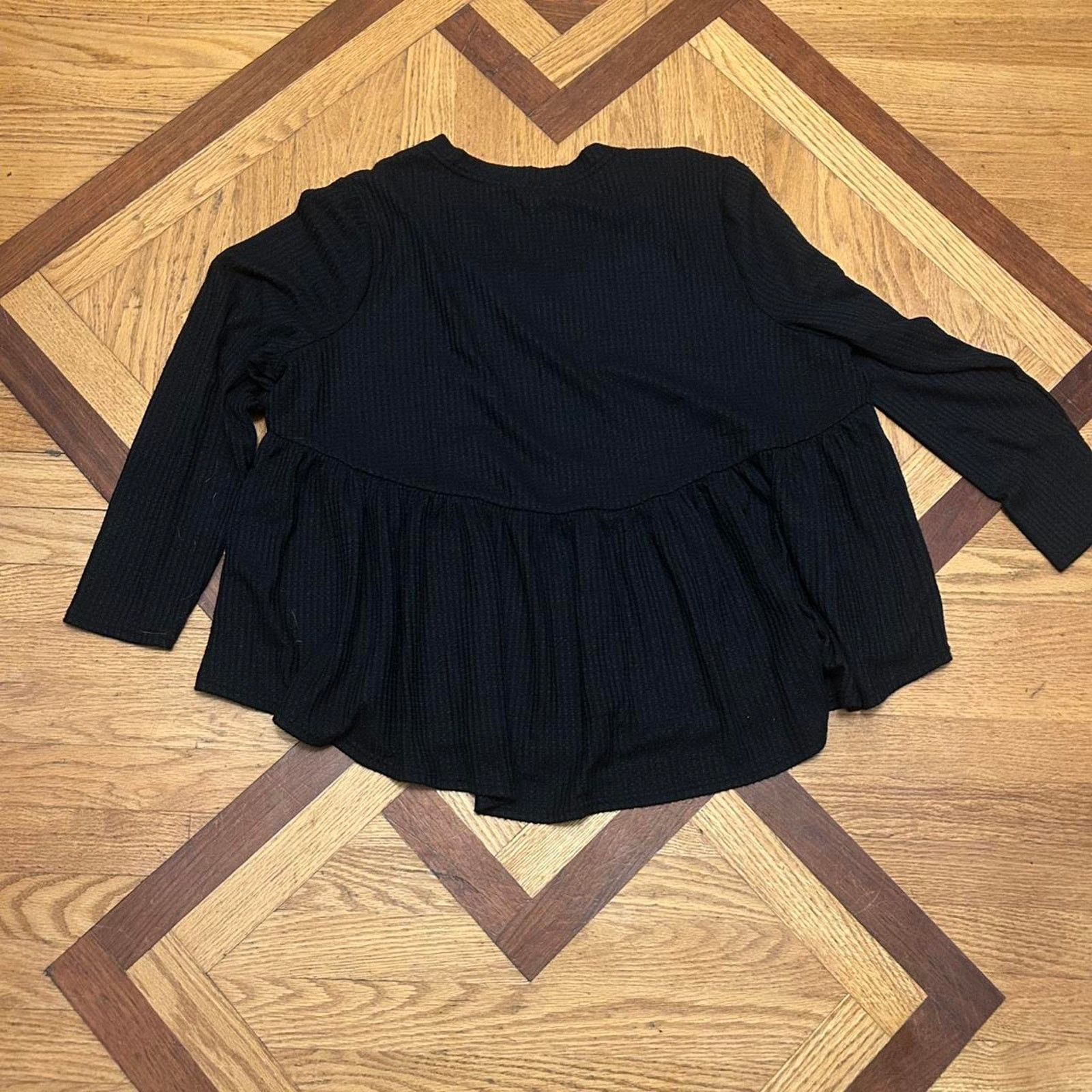 Other (2XL) Terra &Sky Black Longsleeve Blouse Size XXL / US 16-18 / IT 52-54 - 3 Thumbnail