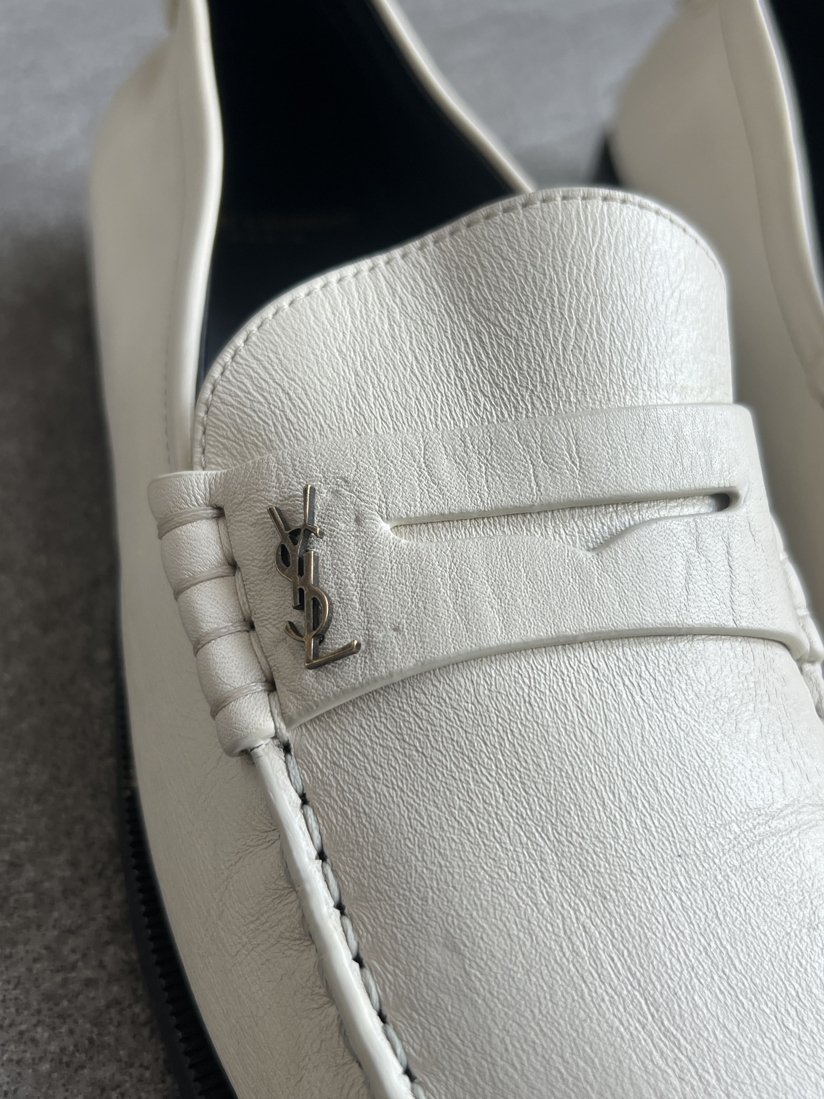 Yves Saint Laurent Saint Laurent YSL Ivory Leather Penny Loafers 43 Size US 10 / EU 43 - 5 Thumbnail