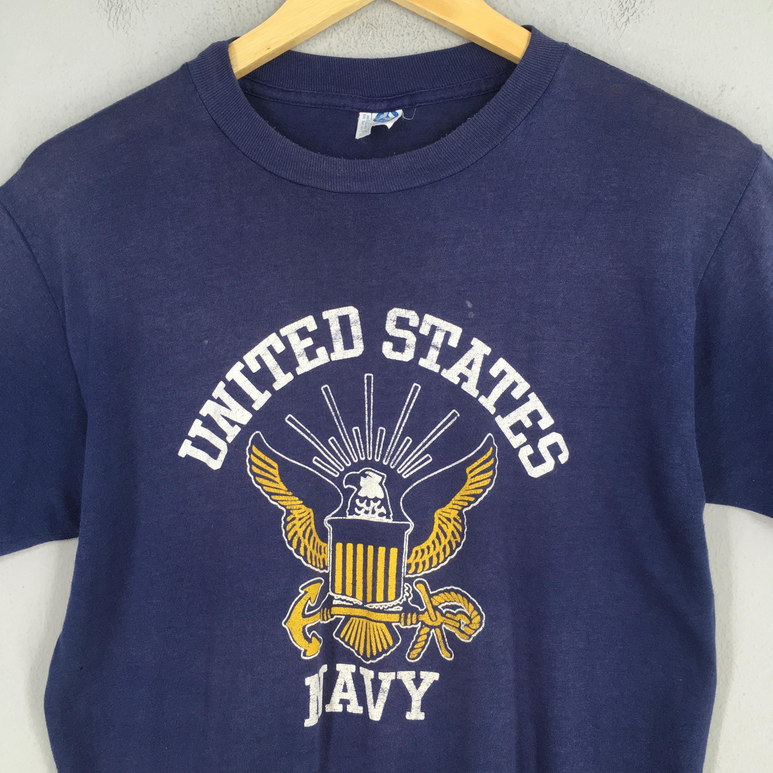 Naval Clothing Factory Vintage 1980s Artex United States Navy Blue Tshirt Large Size US L / EU 52-54 / 3 - 2 Thumbnail