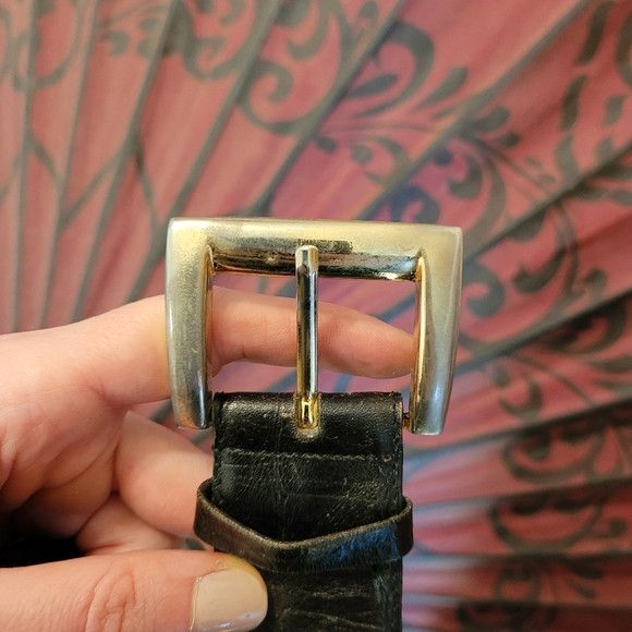 Vintage Robert Sanford Vintage Black Leather Gold Lions Belt - S-M Size ONE SIZE - 3 Thumbnail
