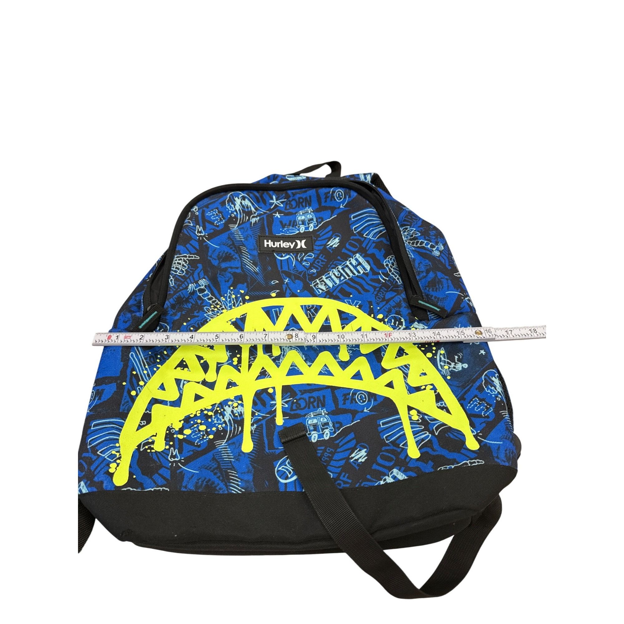 Hurley Hurley Blue & Yellow Graffiti Backpack With Adjustable Strap Size ONE SIZE - 5 Thumbnail