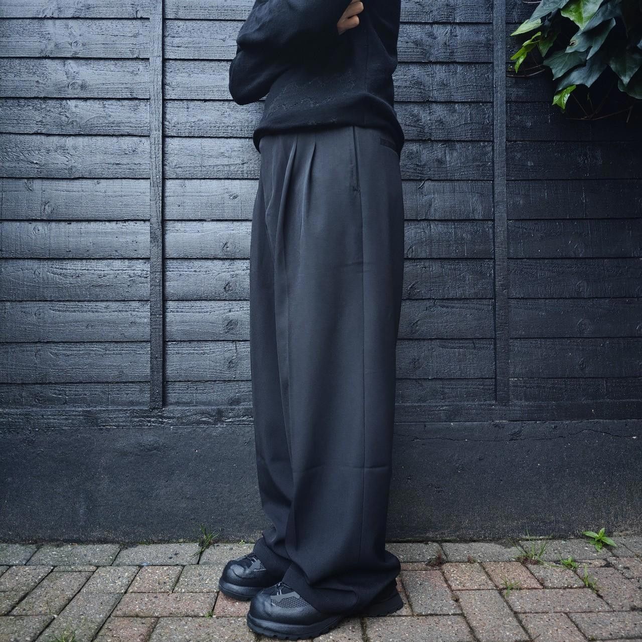Other Black Wide Leg Pleated Belt Trousers Size US 32 / EU 48 - 2 Thumbnail