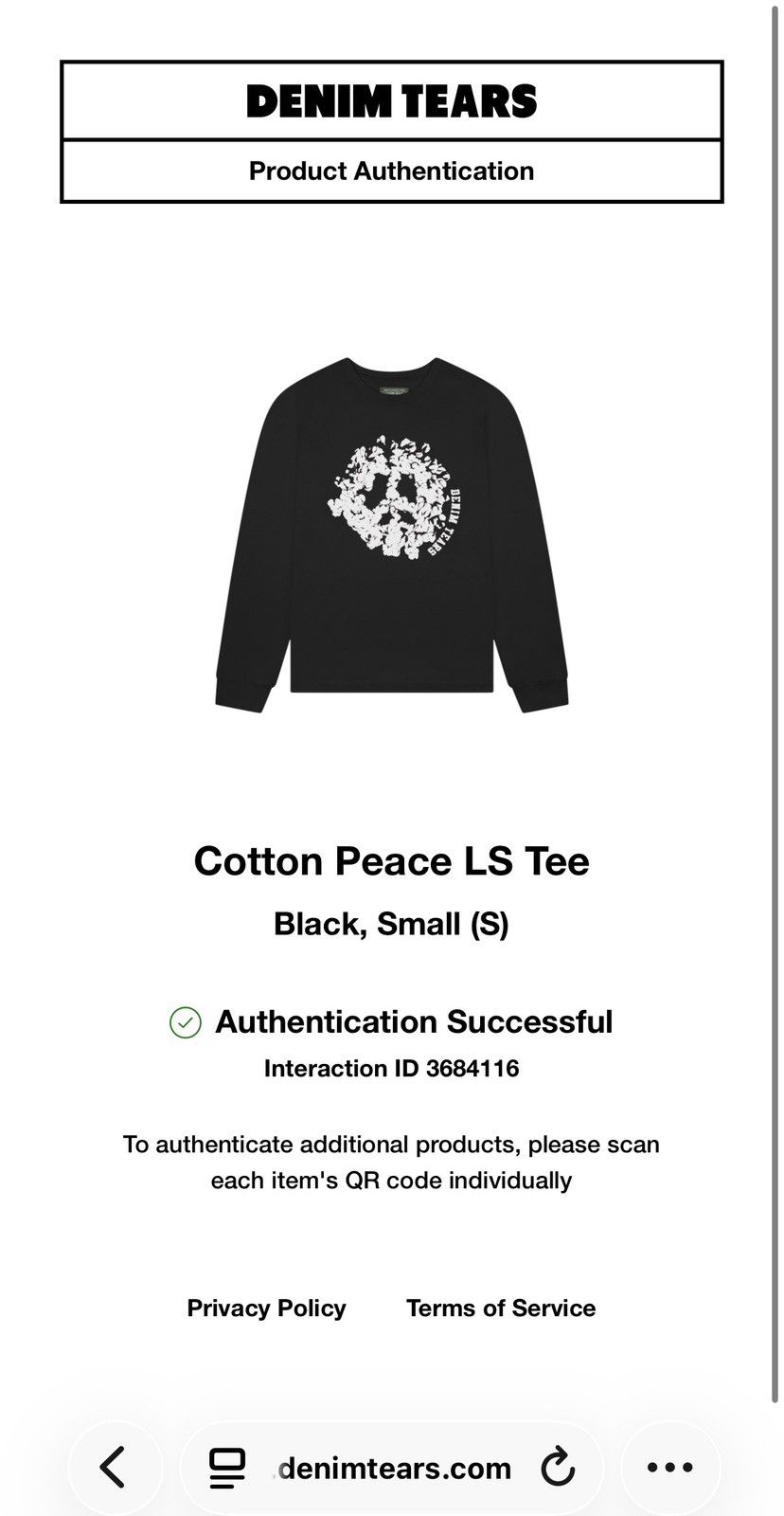 DENIM TEARS Denim Tears Peace Wreath Long Sleeve Size US S / EU 44-46 / 1 - 11 Thumbnail