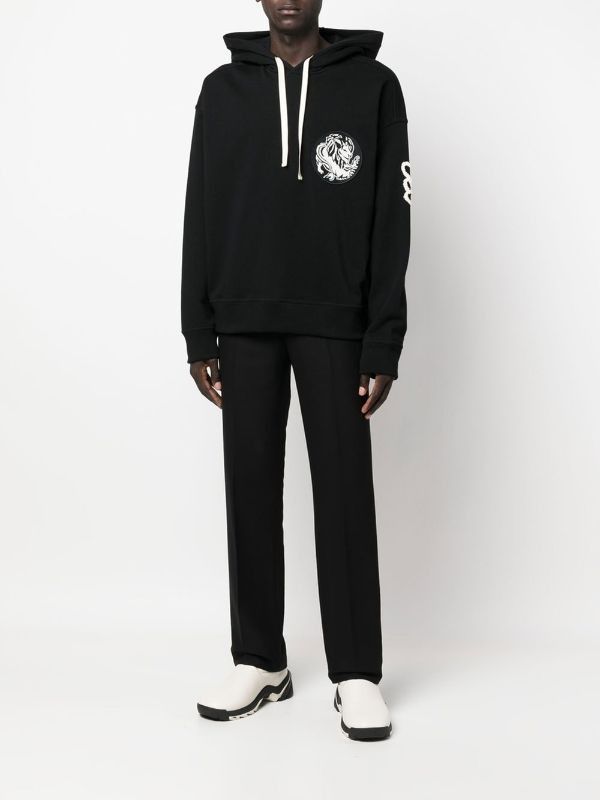 Jil Sander o1y1124 Embroidered Hoodie in Black & White Size US S / EU 44-46 / 1 - 2 Thumbnail