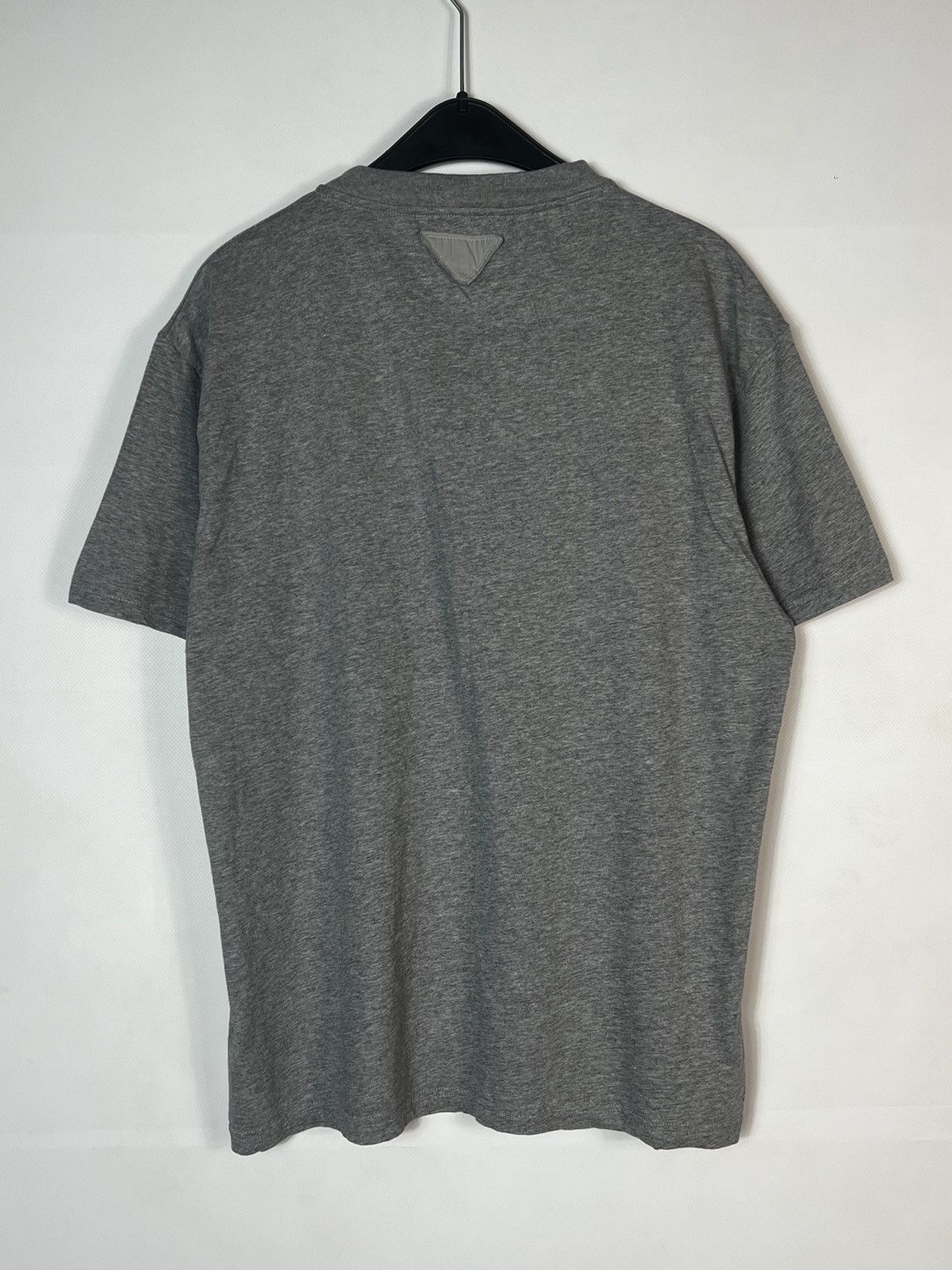 image of Triangle Logo Gray Tee Prada Milano T-Shirt in Grey, Men's (Size XL)