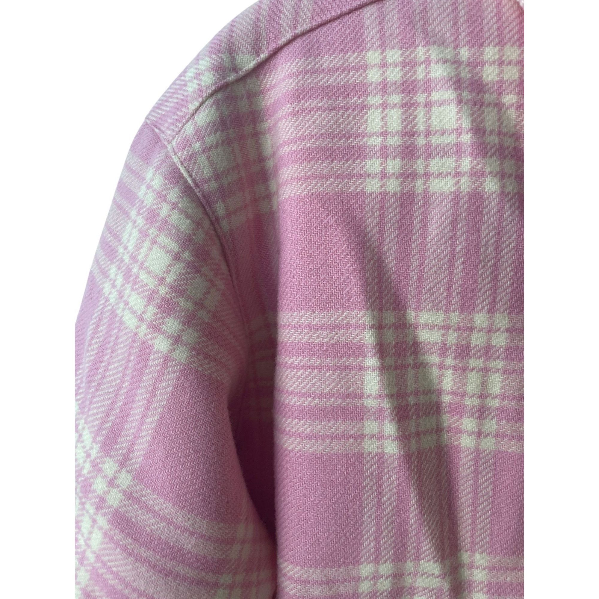 Miu Miu Miu Miu Pink & White Plaid Wool Button-Up Shirt Jacket Women Size XS / US 0-2 / IT 36-38 - 3 Thumbnail