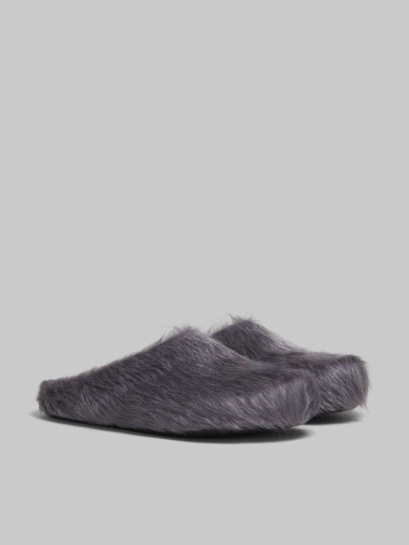 Marni o1f1d3z0526 Long-Haired Calfskin Fussbett Sabot in Grey Size US 12 / EU 45 - 2 Thumbnail