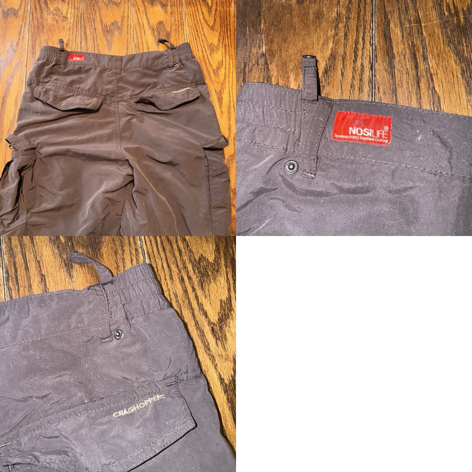 Vintage Craghoppers Pants Men’s Gray 32x31 Cargo Pocket Chino Regular Inseam 31 Convertible Ankle Zip Pockets Size US 34 / EU 50 - 9 Thumbnail