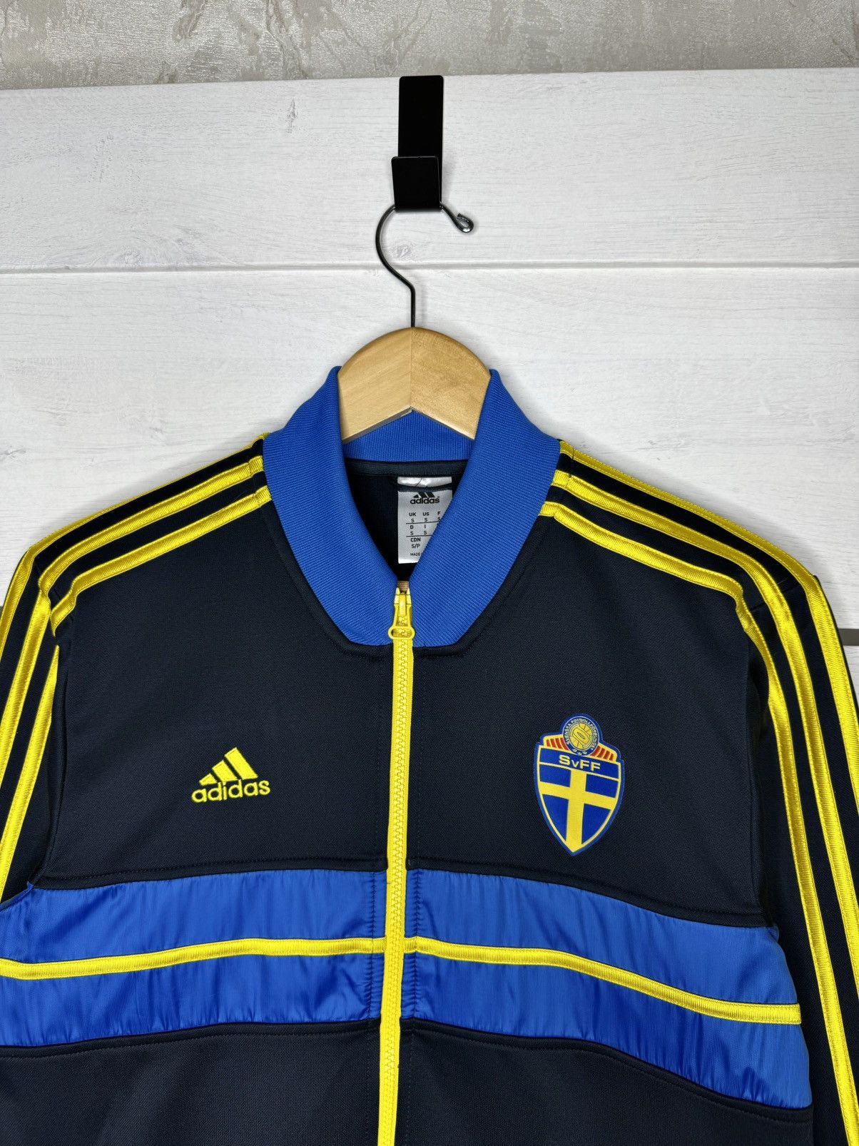 Adidas Adidas Sweden SvFF 2012 Anthem Track Jacket Soccer Football Size US S / EU 44-46 / 1 - 5 Thumbnail