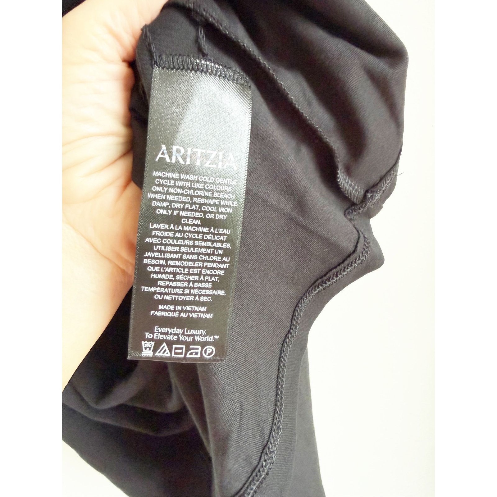 Aritzia NEW Aritzia Wilfred GoodLux Rosette V Neck Micro Dress Black Size S / US 4 / IT 40 - 8 Thumbnail