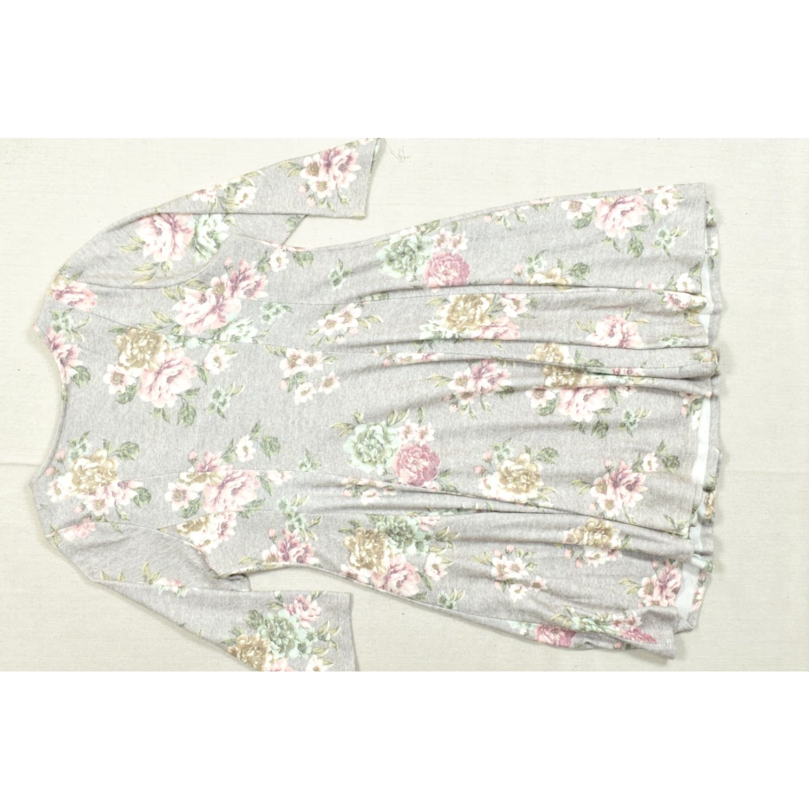 Torrid Torrid Floral Dress Fit & Flare 2X Plus Size Knee Length Gray Heathered Polyester Casual Womens Size XXL / US 16-18 / IT 52-54 - 2 Thumbnail